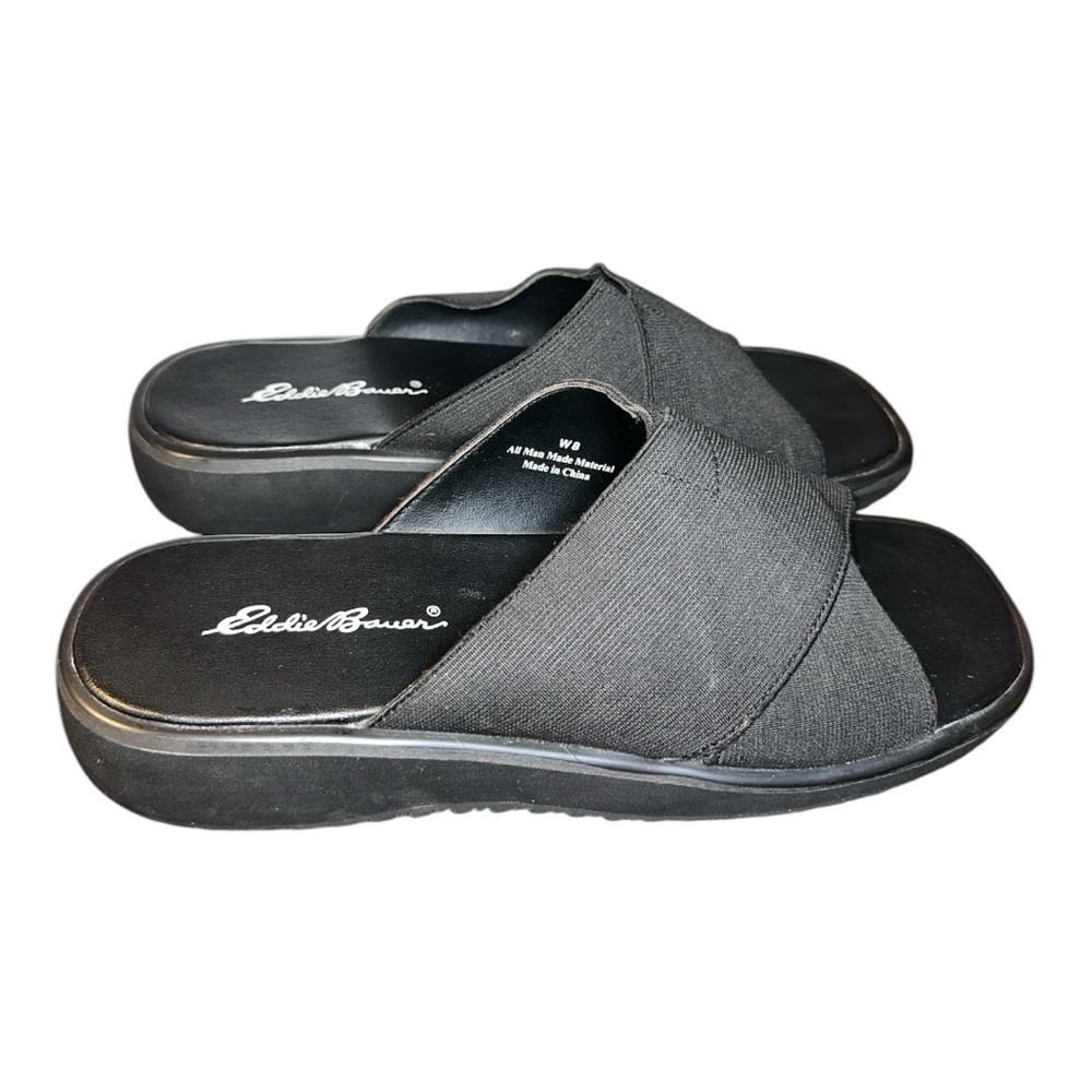 Eddie Bauer women's black Break Point Slide platform Sandals Size 8M